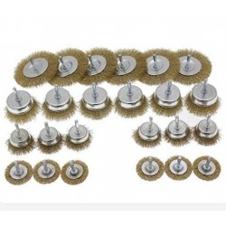 SPAZZOLA ACCIAIO FILO ONDULATO SET. 24 PZ. TAZZA E DISCO (D.50/80/100) SPAZZOLA ACCIAIO FILO ONDULATO SET. 24 PZ. TAZZA E DISCO (D.50/80/100)