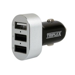 CARICABATTERIE ACCENDISIGARI C/3 PRESE USB UNIVERSALE 12/24V