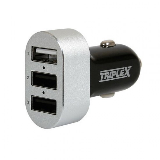 CARICABATTERIE ACCENDISIGARI C/3 PRESE USB UNIVERSALE 12/24V