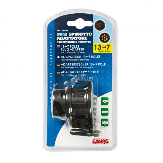 ADATTATORE 13  POLI MASCHIO - 7 POLI FEMMINA - MINI