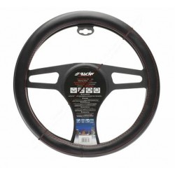 COPRIVOLANTE RED SEAM ECOPELLE NERA CUCITURA ROSSA CM.37/39