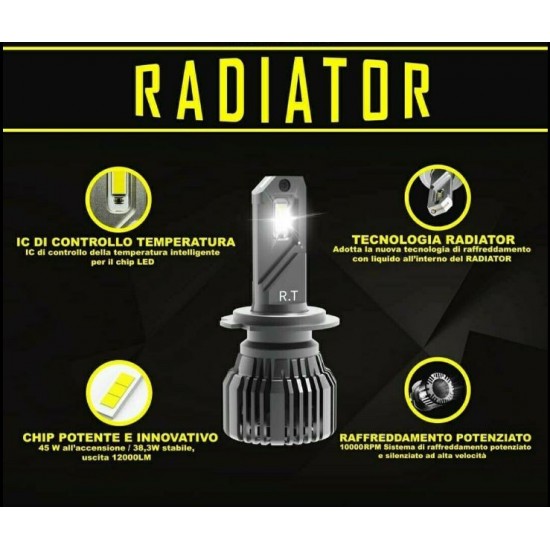 LAMPADE LED H4 RADIATOR RAFFRED.A LIQUIDO