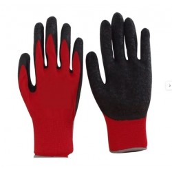 GUANTI IN POLIESTERE SPALMATO ROSSO TG. L COPPIA