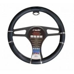 COPRIVOLANTE CHROME&BLACK ECOPELLE NERA INSERTI CROMATI CM.37/39