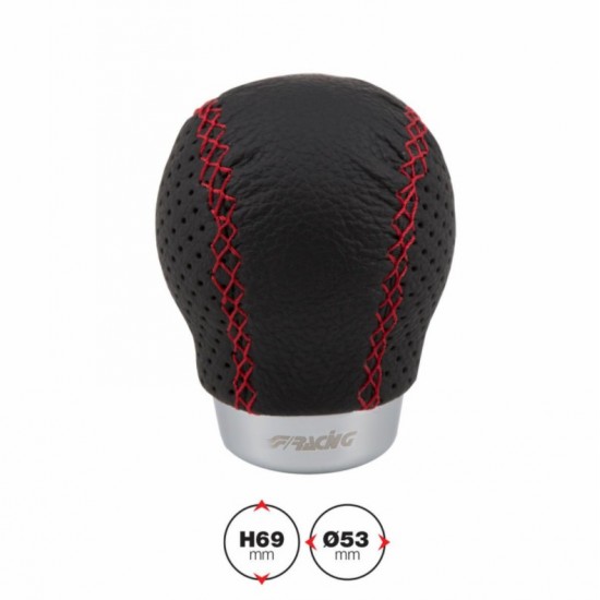 POMELLO SET PELLE NERA CUCITURA ROSSA