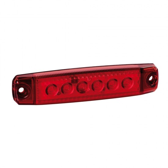 LUCE INGOMBRO 6 LED PIATTA 12/24V - ROSSA