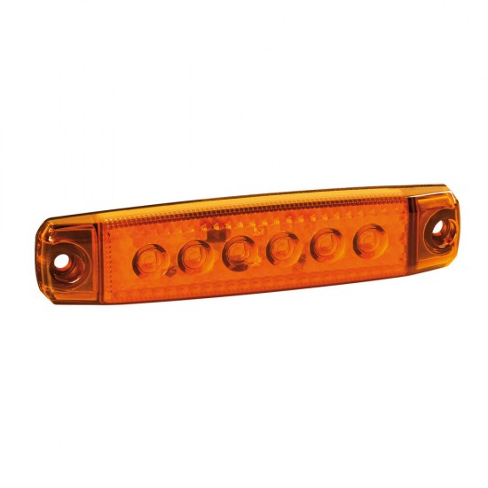 LUCE INGOMBRO 6 LED PIATTA 12/24V - ARANCIO