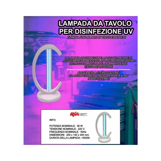 LAMPADA DA TAVOLO PER DISINFEZIONE UV