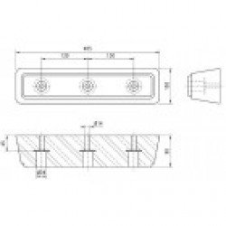 TAMPONE PARACOLPO IN GOMMA 36X10X11,5