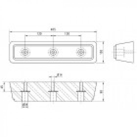 TAMPONE PARACOLPO IN GOMMA 36X10X11,5