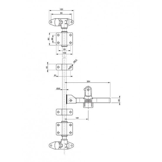 SERRATURA DX COMPLETA D.20 S7AS X P.CONT.