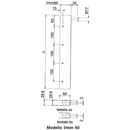 TESTATA LAT. SX RIBALTABILE H80 1 PERNO