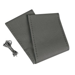 COPRIVOLANTE PELLE GRIGIA 37-39 CM DA CUCIRE - TRAFORATO