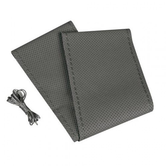 COPRIVOLANTE PELLE GRIGIA 37-39 CM DA CUCIRE - TRAFORATO