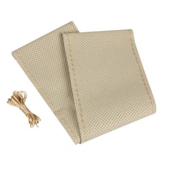 COPRIVOLANTE PELLE BEIGE 37-39 CM DA CUCIRE - TRAFORATO