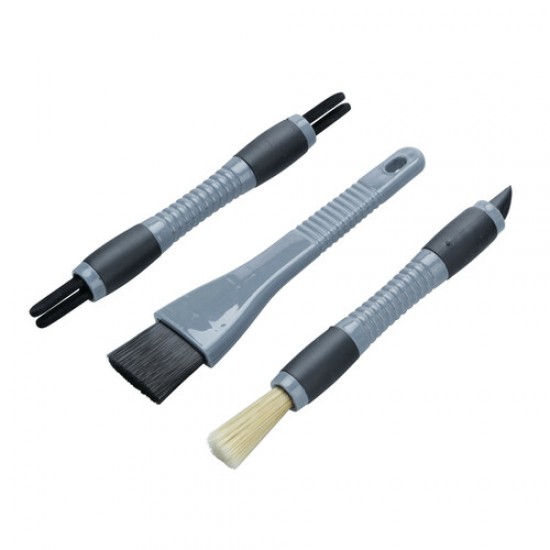 KIT 3 SPAZZOLE PULIZIA INTERNI AUTO