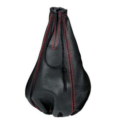 CUFFIA CAMBIO NERA CON CUCITURE ROSSE