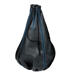 CUFFIA CAMBIO NERA CON CUCITURE BLU