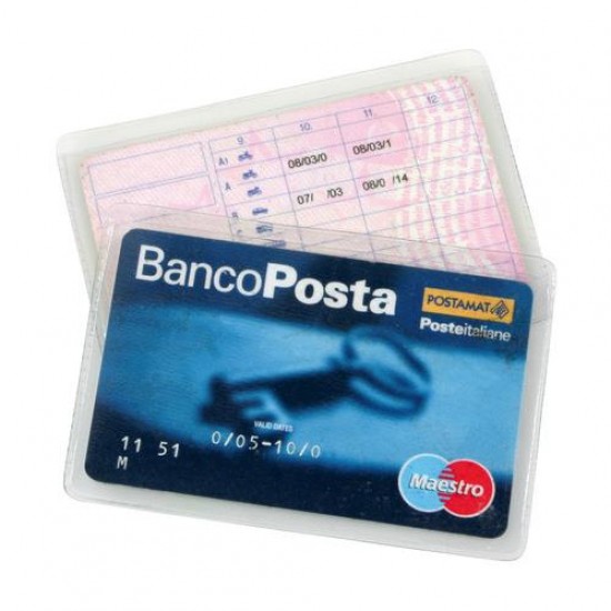SET 2 ASTUCCI DOPPIA TASCA PER PATENTE /CARTE DI CREDITO