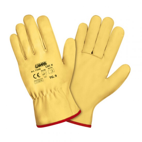 GUANTI DA LAVORO PELLE FIORE DI BUFALO TG 9 - GIALLO