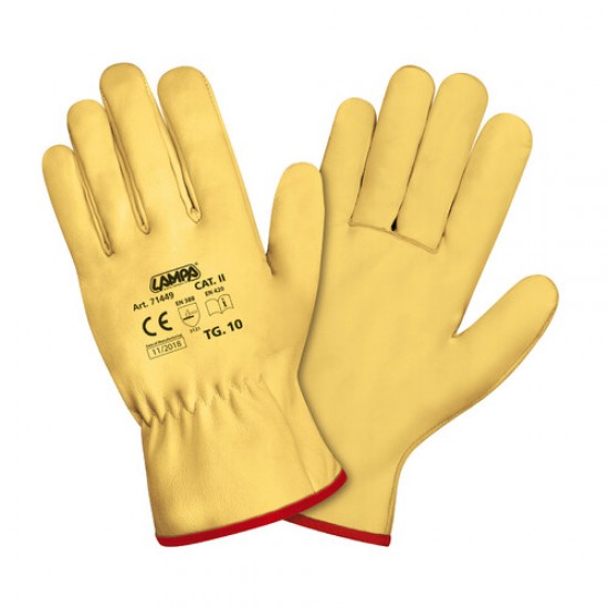 GUANTI DA LAVORO PELLE FIORE DI BUFALO TG 10 - GIALLO