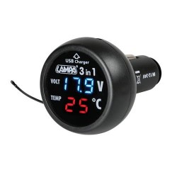 SPINOTTO 3 IN 1 TERMOMETRO DIGIT./VOLTIMETRO/PRESA USB