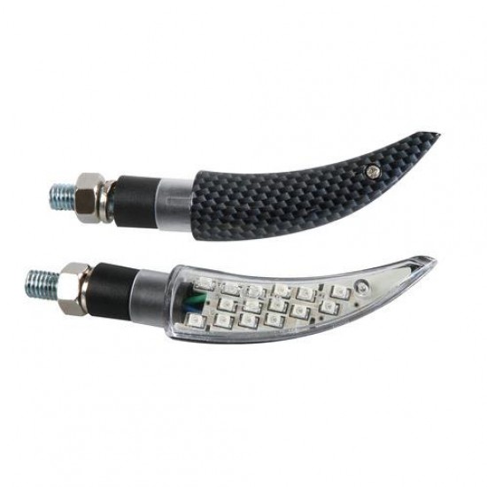 FRECCE A LED CARBON MOD.KATANA LED BIANCO A COPPIA