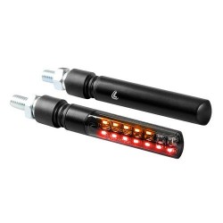 FRECCE POST LED NERE 12V. LINE-SQ REAR COPPIA