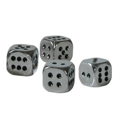 SET 4 DADI COPRIVALVOLA CROMO + PUNTINI NERI
