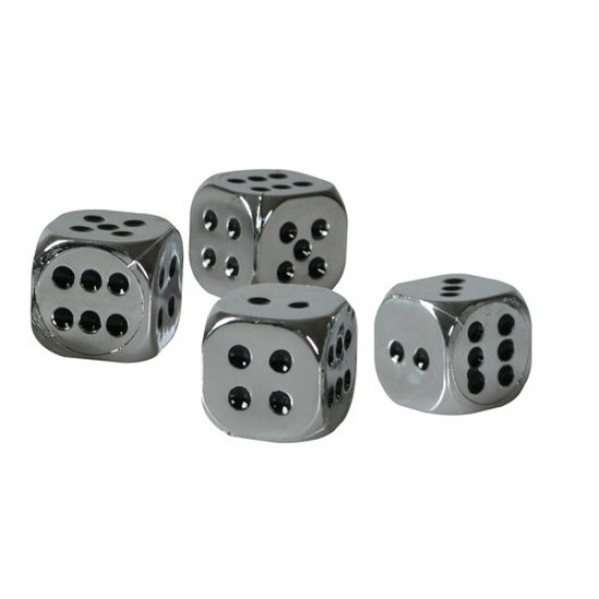 SET 4 DADI COPRIVALVOLA CROMO + PUNTINI NERI