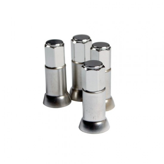 SET 4 TAPPI E 4 MANICOTTI COPRIVALVOLA COVER-KIT ALLUM./OTTONE
