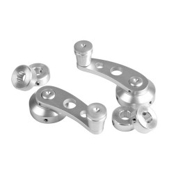 KIT CP. 2 LEVE ALZACRISTALLI ALLUMINIO SPAZZOLATO LUNGHE 10 CM