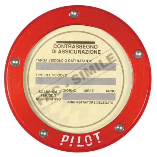 PORTA ASSICURAZIONE PILOT IN ALLUMINIO ROSSO ES.