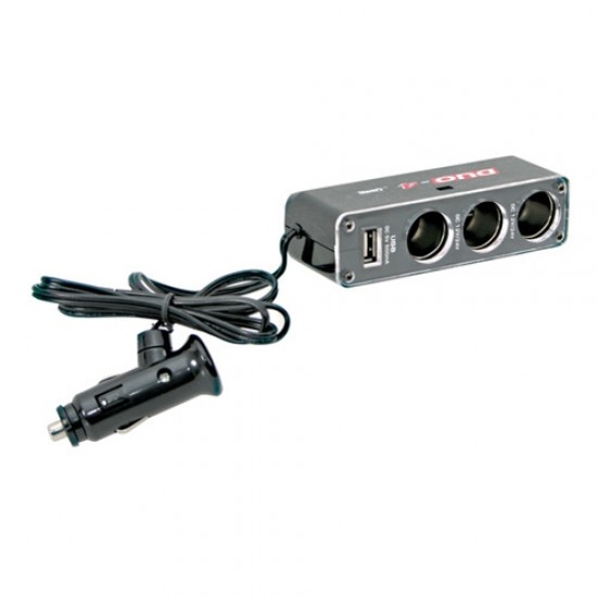 PRESA ACCENDISIGARI TRIPLA DUO-POWER (3 PRESE ACCENDIS. + USB)