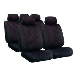 FODERE AUTO GLAMUR NERO-ROSSO SERIE