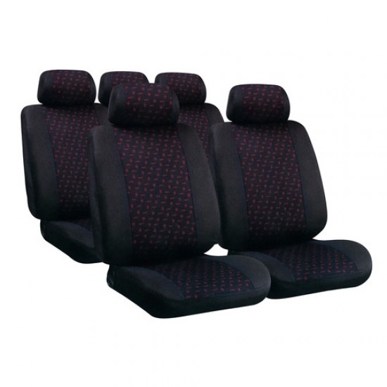 FODERE AUTO GLAMUR NERO-ROSSO SERIE