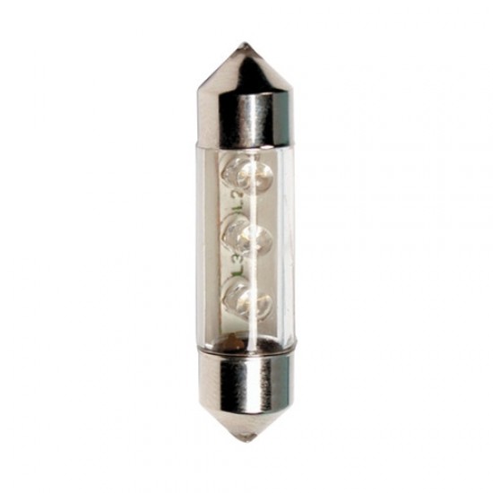 LAMPADE SILURO 10X35 MM.  3 LED 12V 7 COL. C5W-C10W A CP. ES.