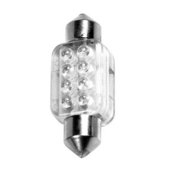 LAMPADA SILURO ROSSO 13X35MM. 12V EXTRA-BRIGHT 8 LED (C5W-C10W)