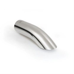 TERMINALE SCARICO UNIVERSALE T-6 CURVO IN ACCIAIO INOX CROMATO DIAM. 30-44 MM