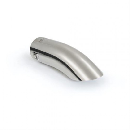 TERMINALE SCARICO UNIVERSALE T-7 CURVO IN ACCIAIO INOX CROMATO DIAM. 32-46 MM