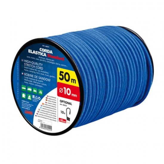 CORDA ELASTICA IN BOBINA DIAM.10 MM.  AL MT.