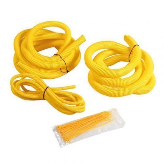 KIT COPRITUBO COPRIFILO GIALLO 3MTX7,4MM 5MTX15MM 2MTX25MM 20 FASCETTE ES.