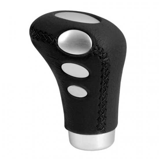POMELLO COBRA PELLE NERO+FILO / INSERTO ALLUMINIO