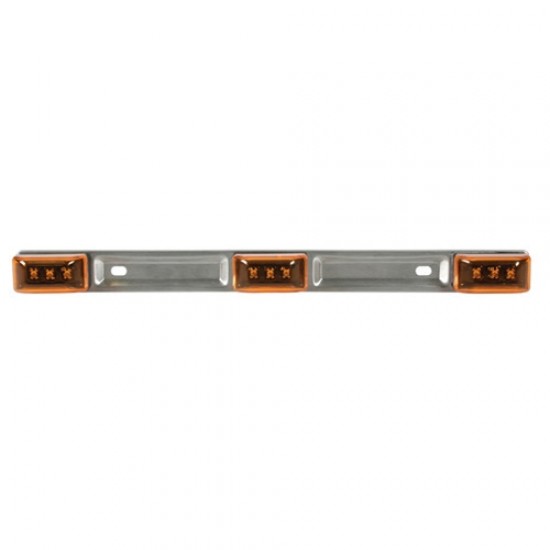BARRETTA METALLICA LAT.CM.36X30 CON 3 LUCI - 9 LED 24V. GIALLO ES.