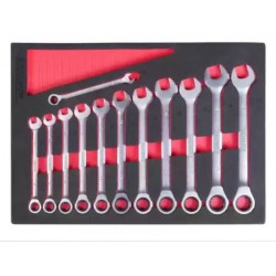 SET CHIAVI COMBINATE A CRICCHETTO MM. DA 8 A 19 - PZ.12