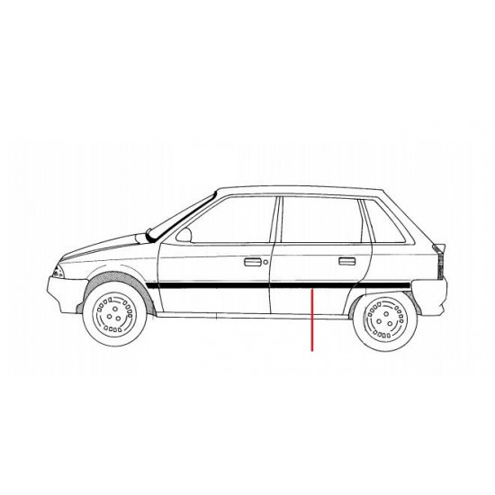 MODANATURA PORTA POST. DX CITROEN AX 5P G/SC