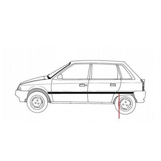 MODANATURA PARAFANGO POST. SX CITROEN AX 5P G/SC
