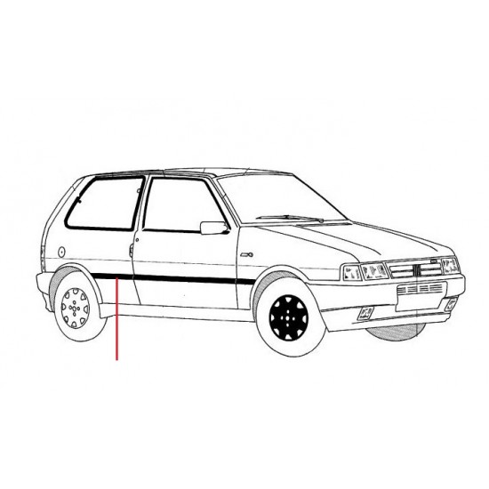 MODANATURA PARAFANGO POST. SX FIAT UNO 89