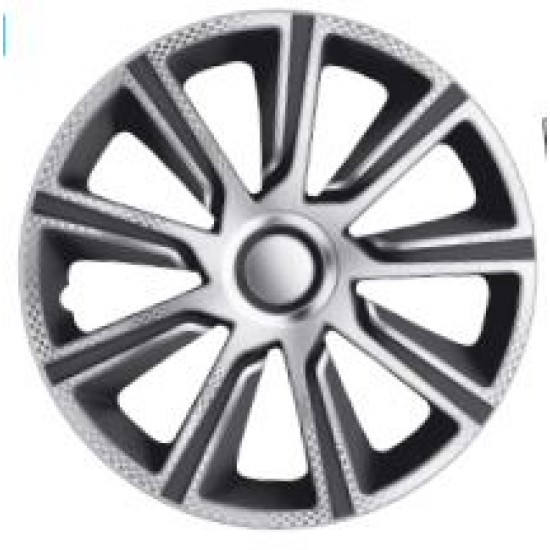 SET 4 COPRICERCHI MOD. VERON SILVER/BLACK 15