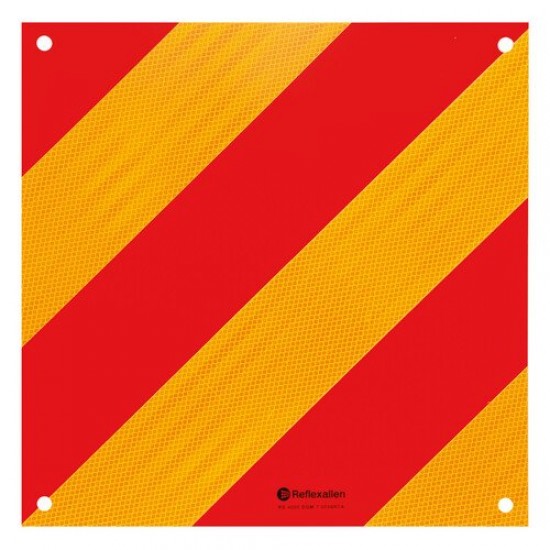 PANNELLO RETRORIFLETTENTE PER VEICOLI AGRICOLI CM. 42 X 42 SP.5 MM.